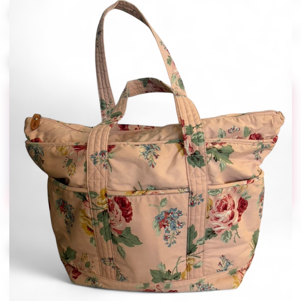 RARE VINTAGE Ralph Lauren Floral Quilted Tote Bag - Cottagecore floral print